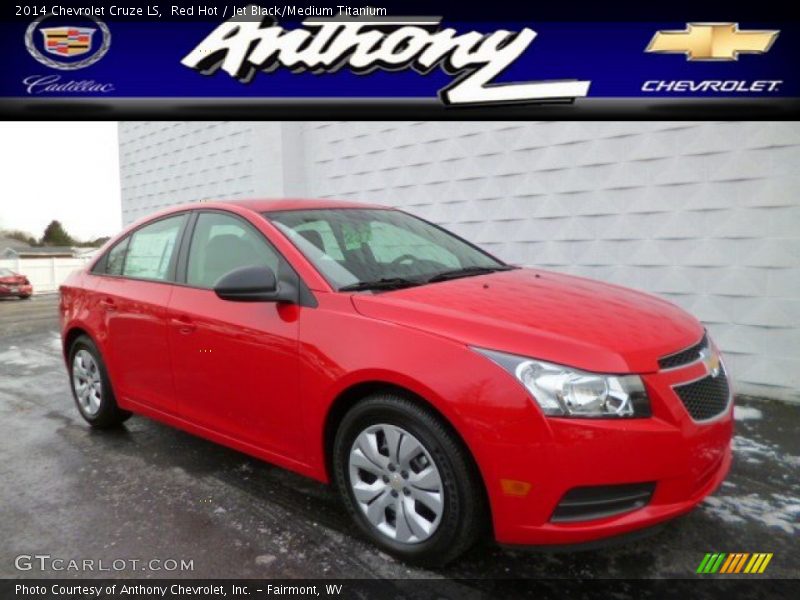 Red Hot / Jet Black/Medium Titanium 2014 Chevrolet Cruze LS