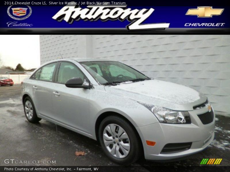 Silver Ice Metallic / Jet Black/Medium Titanium 2014 Chevrolet Cruze LS