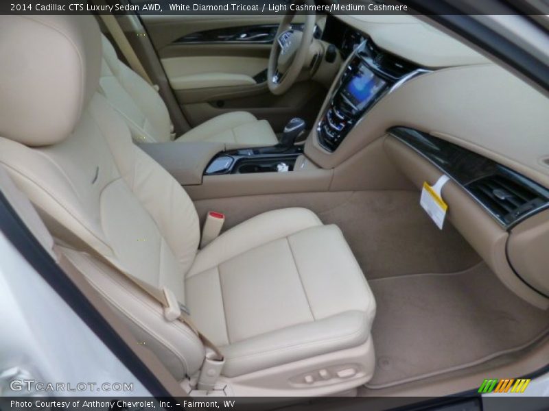White Diamond Tricoat / Light Cashmere/Medium Cashmere 2014 Cadillac CTS Luxury Sedan AWD