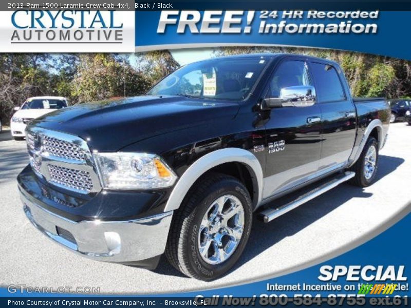 Black / Black 2013 Ram 1500 Laramie Crew Cab 4x4