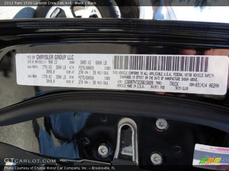 Black / Black 2013 Ram 1500 Laramie Crew Cab 4x4