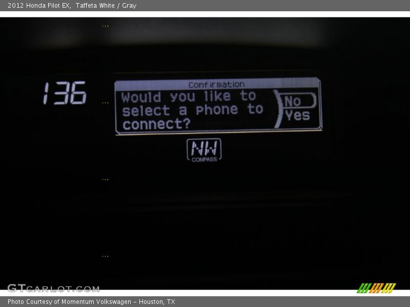 Taffeta White / Gray 2012 Honda Pilot EX