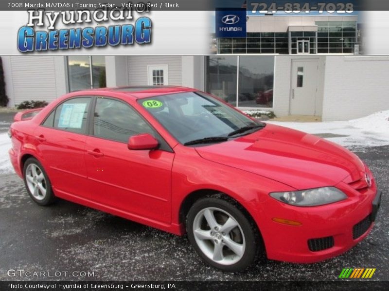 Volcanic Red / Black 2008 Mazda MAZDA6 i Touring Sedan