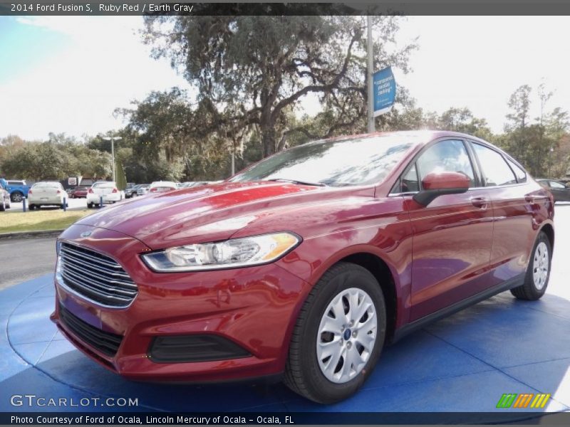 Ruby Red / Earth Gray 2014 Ford Fusion S