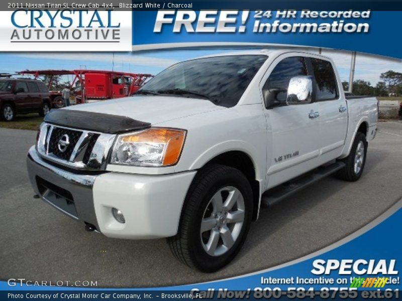 Blizzard White / Charcoal 2011 Nissan Titan SL Crew Cab 4x4