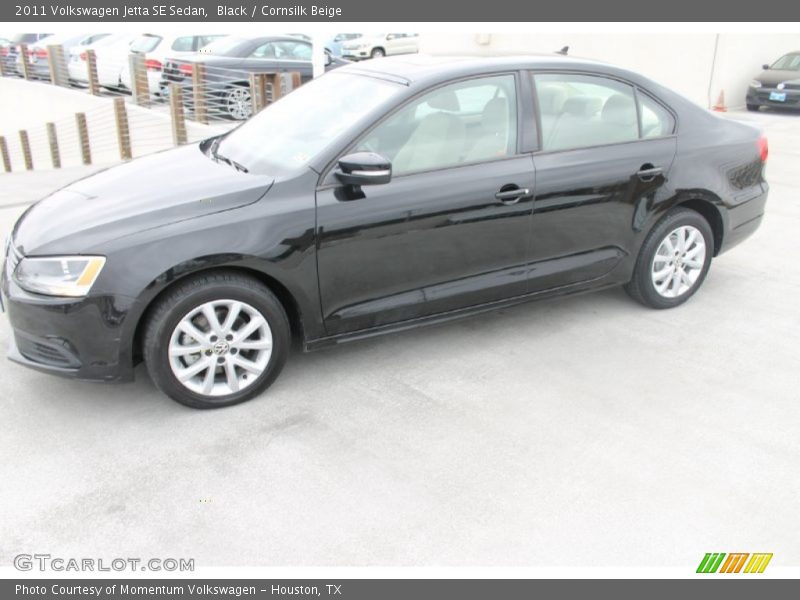Black / Cornsilk Beige 2011 Volkswagen Jetta SE Sedan