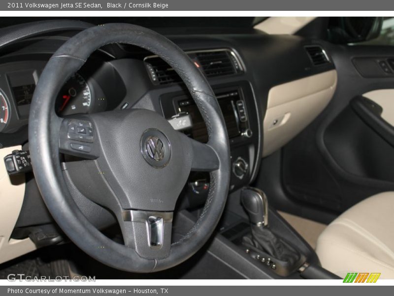 Black / Cornsilk Beige 2011 Volkswagen Jetta SE Sedan