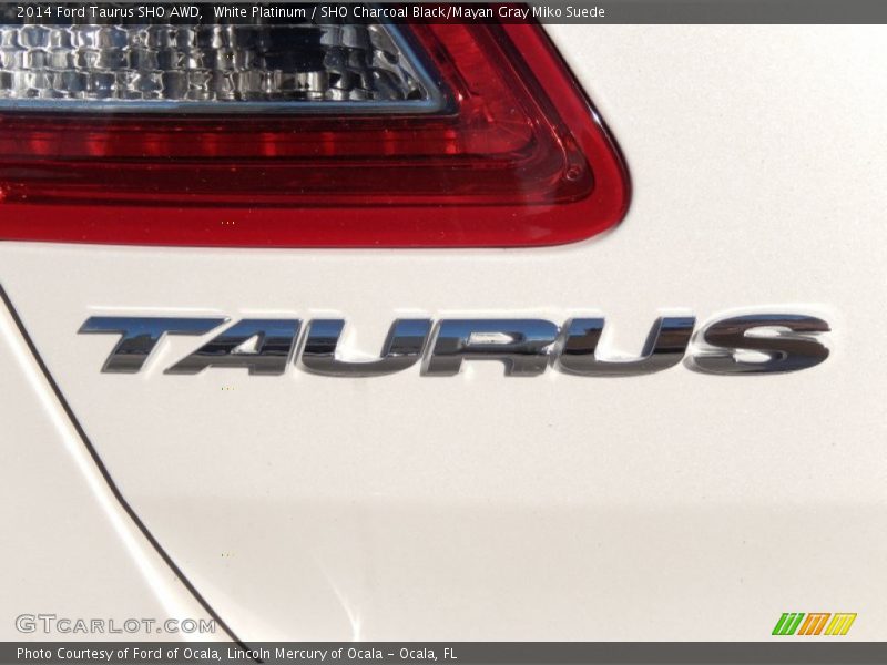White Platinum / SHO Charcoal Black/Mayan Gray Miko Suede 2014 Ford Taurus SHO AWD