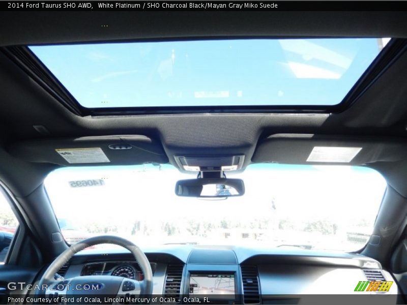 White Platinum / SHO Charcoal Black/Mayan Gray Miko Suede 2014 Ford Taurus SHO AWD