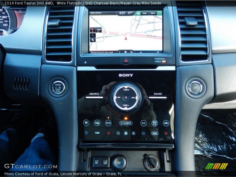 White Platinum / SHO Charcoal Black/Mayan Gray Miko Suede 2014 Ford Taurus SHO AWD