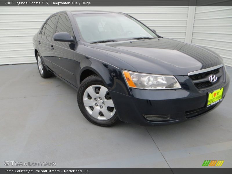 Deepwater Blue / Beige 2008 Hyundai Sonata GLS