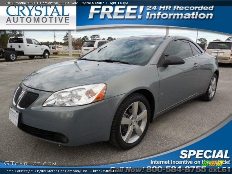 Blue Gold Crystal Metallic / Light Taupe 2007 Pontiac G6 GT Convertible