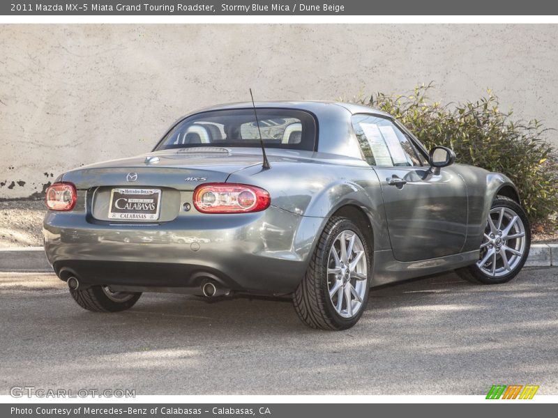 Stormy Blue Mica / Dune Beige 2011 Mazda MX-5 Miata Grand Touring Roadster
