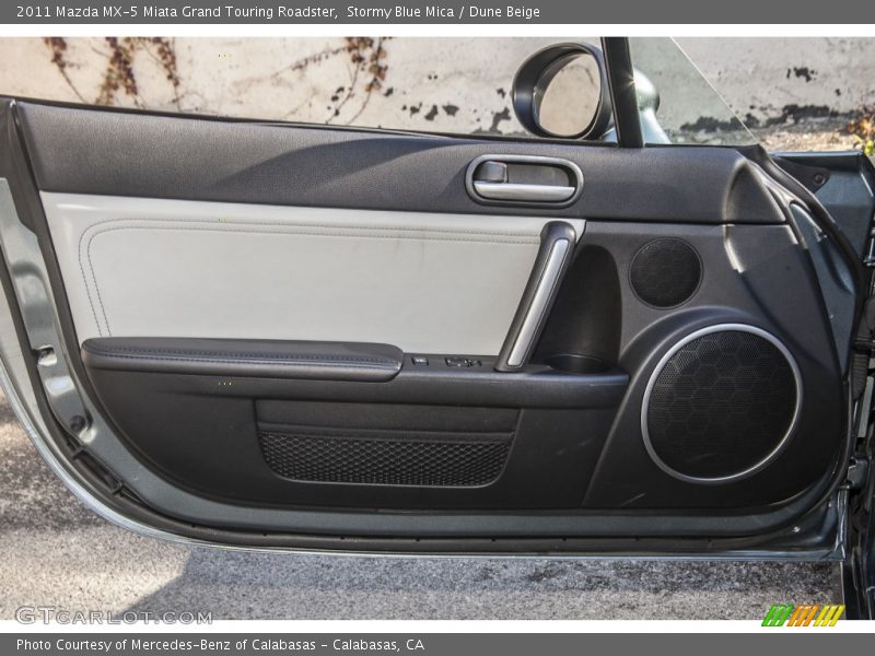 Stormy Blue Mica / Dune Beige 2011 Mazda MX-5 Miata Grand Touring Roadster