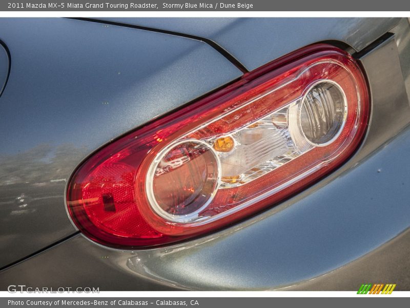 Stormy Blue Mica / Dune Beige 2011 Mazda MX-5 Miata Grand Touring Roadster