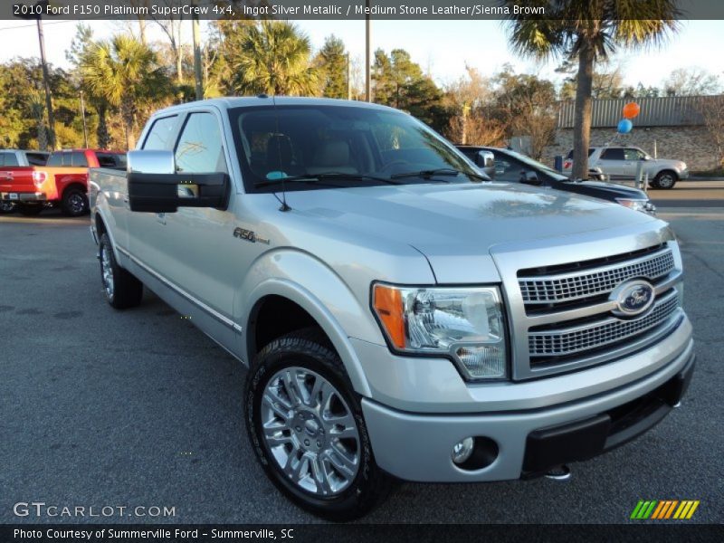 Ingot Silver Metallic / Medium Stone Leather/Sienna Brown 2010 Ford F150 Platinum SuperCrew 4x4