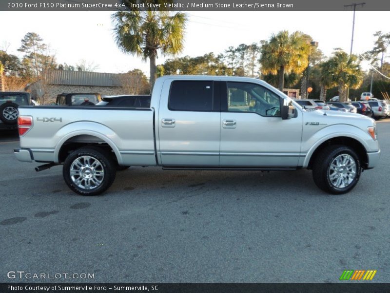 Ingot Silver Metallic / Medium Stone Leather/Sienna Brown 2010 Ford F150 Platinum SuperCrew 4x4