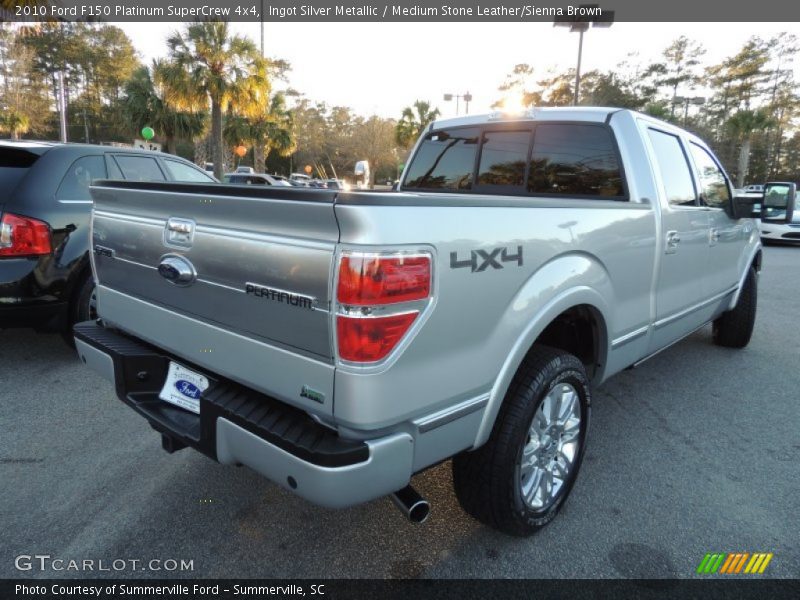 Ingot Silver Metallic / Medium Stone Leather/Sienna Brown 2010 Ford F150 Platinum SuperCrew 4x4