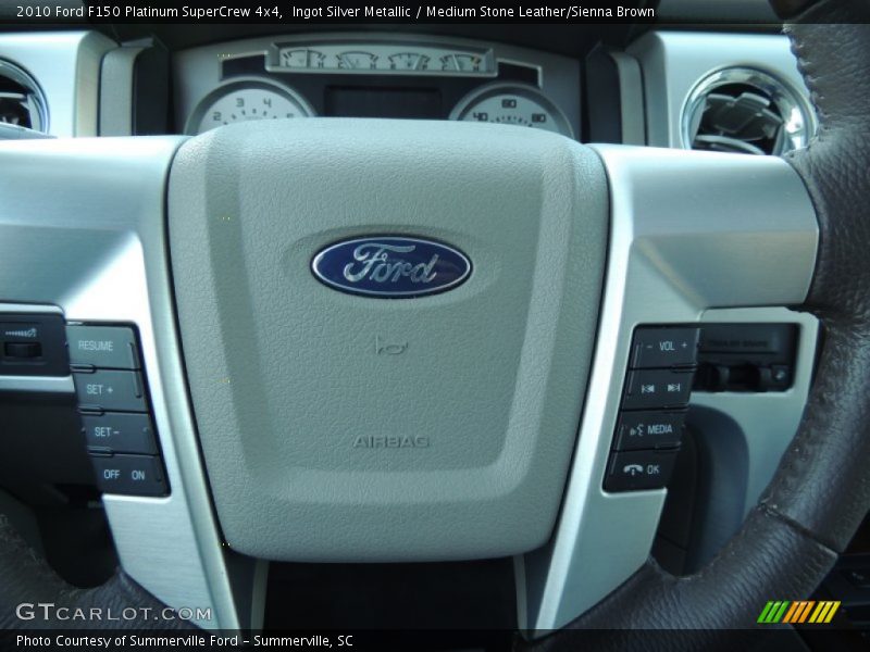 Ingot Silver Metallic / Medium Stone Leather/Sienna Brown 2010 Ford F150 Platinum SuperCrew 4x4