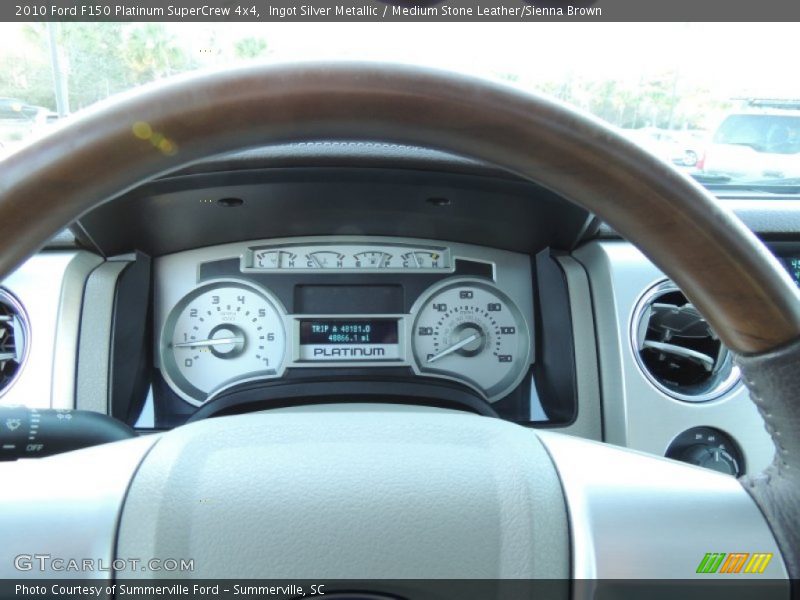 Ingot Silver Metallic / Medium Stone Leather/Sienna Brown 2010 Ford F150 Platinum SuperCrew 4x4