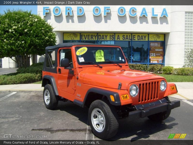 Impact Orange / Dark Slate Gray 2006 Jeep Wrangler X 4x4