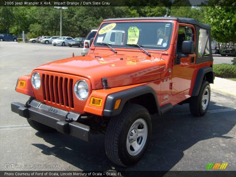 Impact Orange / Dark Slate Gray 2006 Jeep Wrangler X 4x4