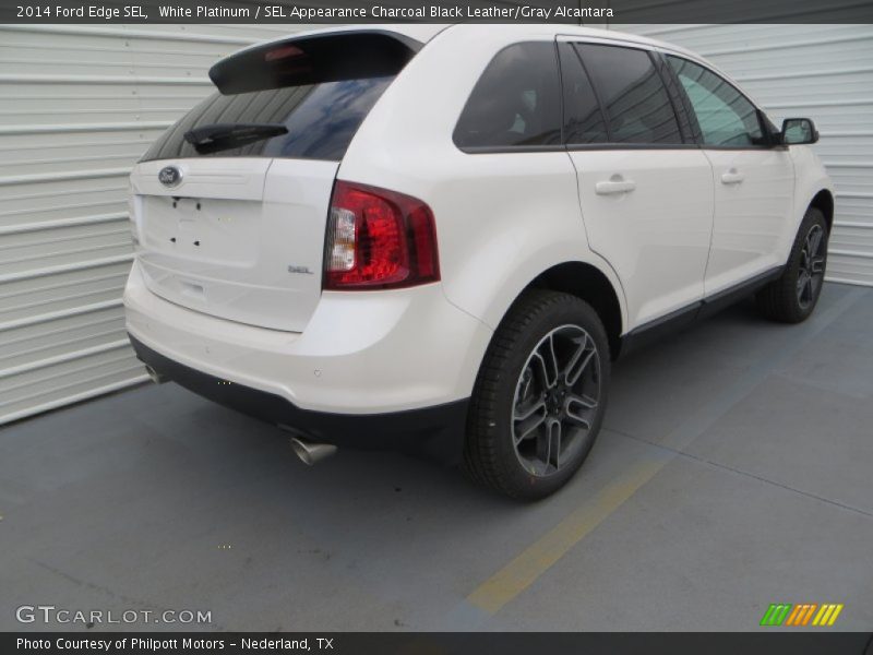 White Platinum / SEL Appearance Charcoal Black Leather/Gray Alcantara 2014 Ford Edge SEL