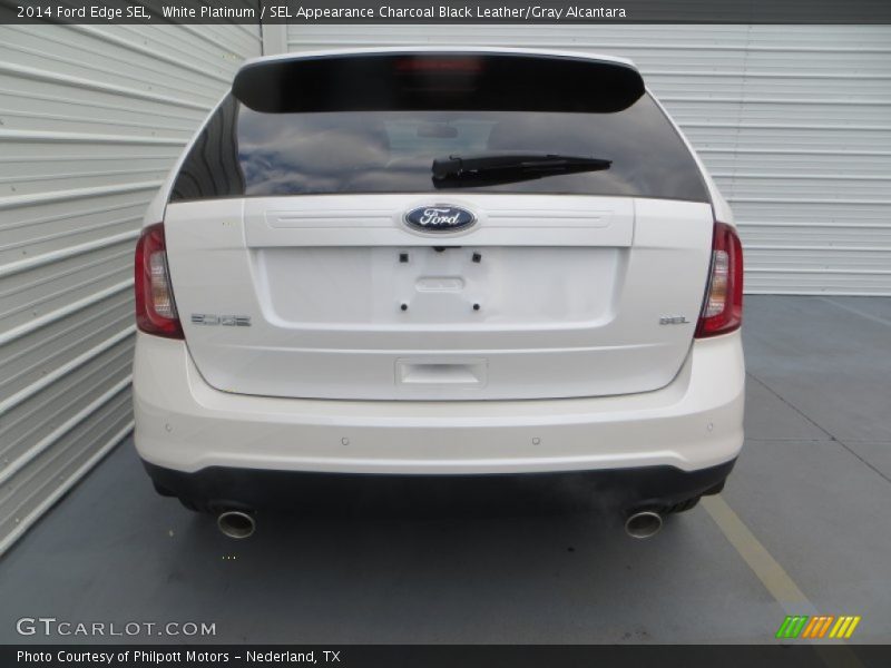 White Platinum / SEL Appearance Charcoal Black Leather/Gray Alcantara 2014 Ford Edge SEL