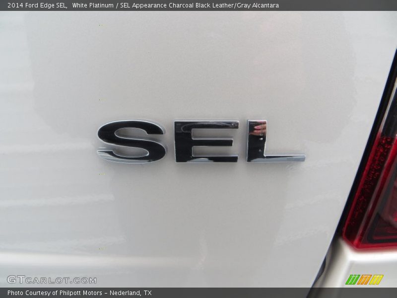 White Platinum / SEL Appearance Charcoal Black Leather/Gray Alcantara 2014 Ford Edge SEL
