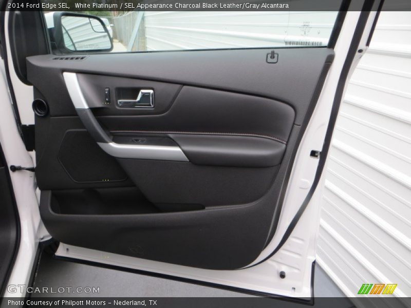 White Platinum / SEL Appearance Charcoal Black Leather/Gray Alcantara 2014 Ford Edge SEL