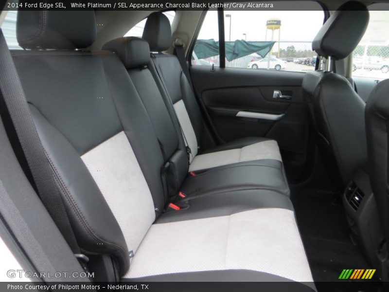 White Platinum / SEL Appearance Charcoal Black Leather/Gray Alcantara 2014 Ford Edge SEL