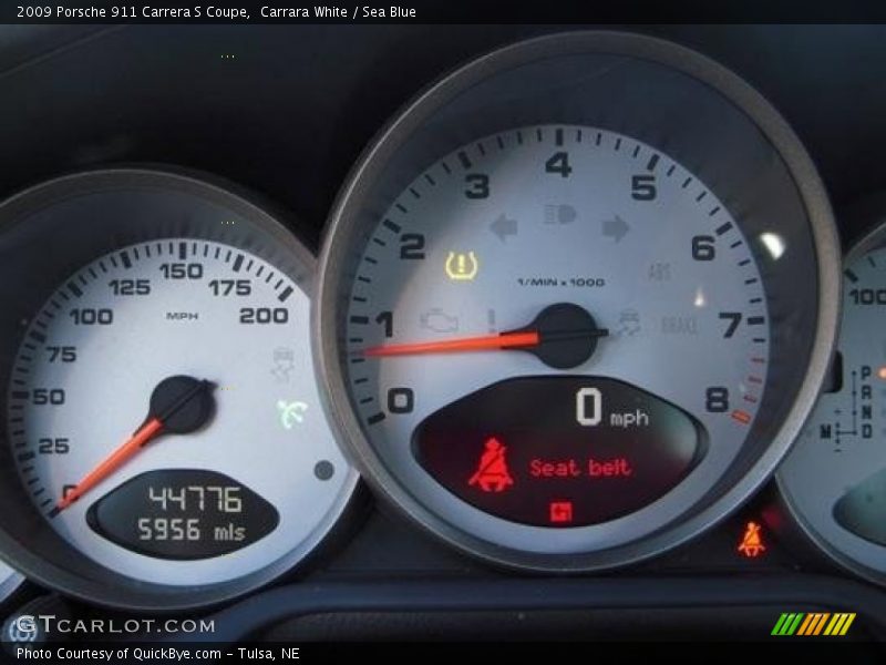 Carrara White / Sea Blue 2009 Porsche 911 Carrera S Coupe