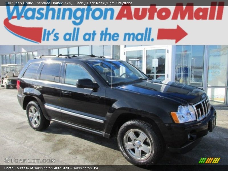 Black / Dark Khaki/Light Graystone 2007 Jeep Grand Cherokee Limited 4x4
