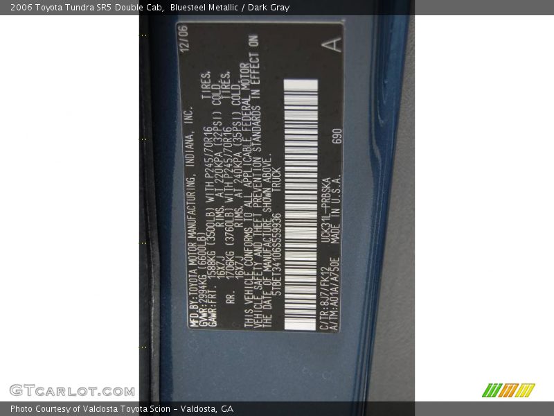 Bluesteel Metallic / Dark Gray 2006 Toyota Tundra SR5 Double Cab