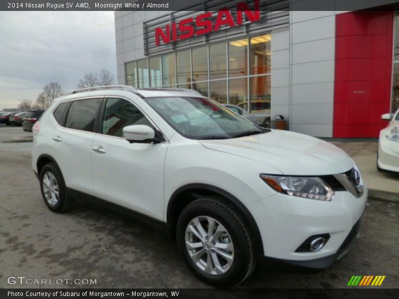 Moonlight White / Almond 2014 Nissan Rogue SV AWD