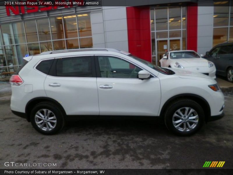 Moonlight White / Almond 2014 Nissan Rogue SV AWD