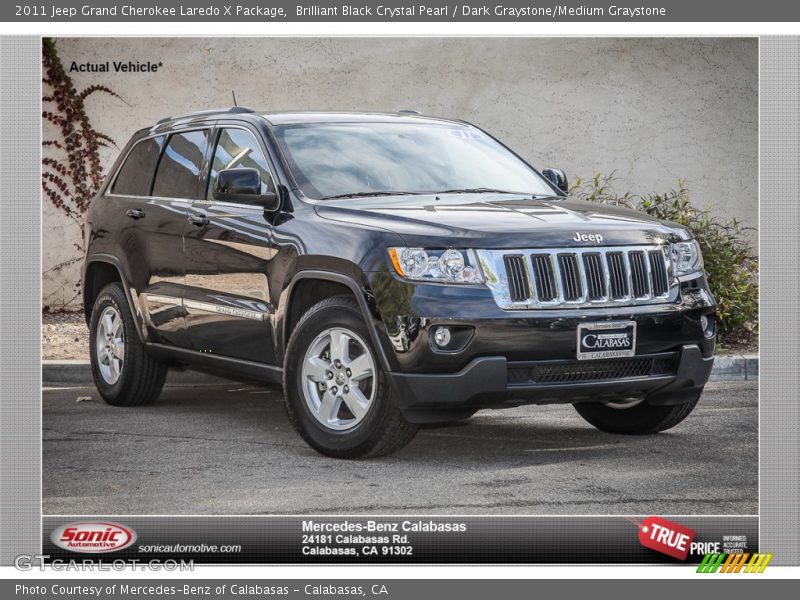 Brilliant Black Crystal Pearl / Dark Graystone/Medium Graystone 2011 Jeep Grand Cherokee Laredo X Package