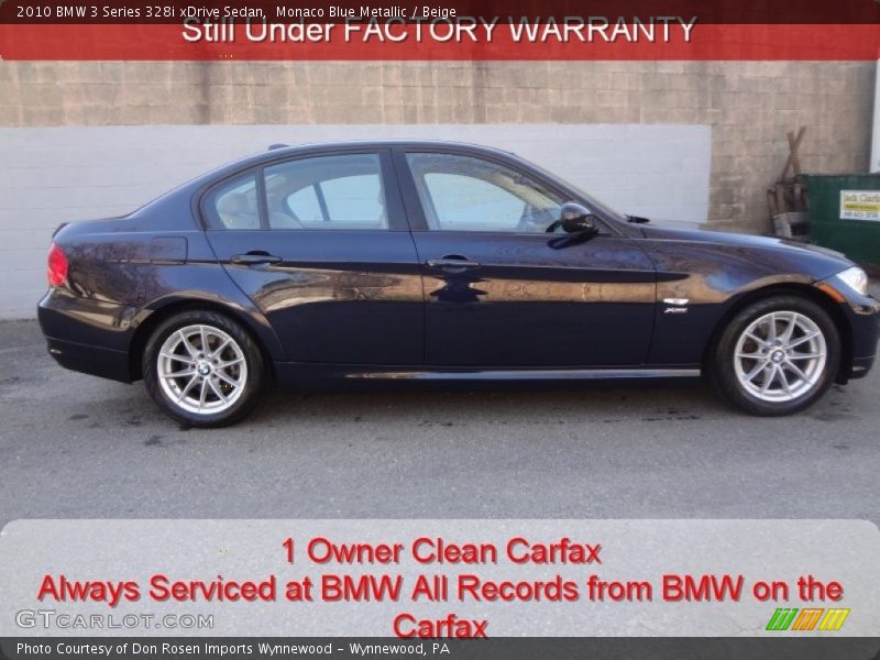Monaco Blue Metallic / Beige 2010 BMW 3 Series 328i xDrive Sedan