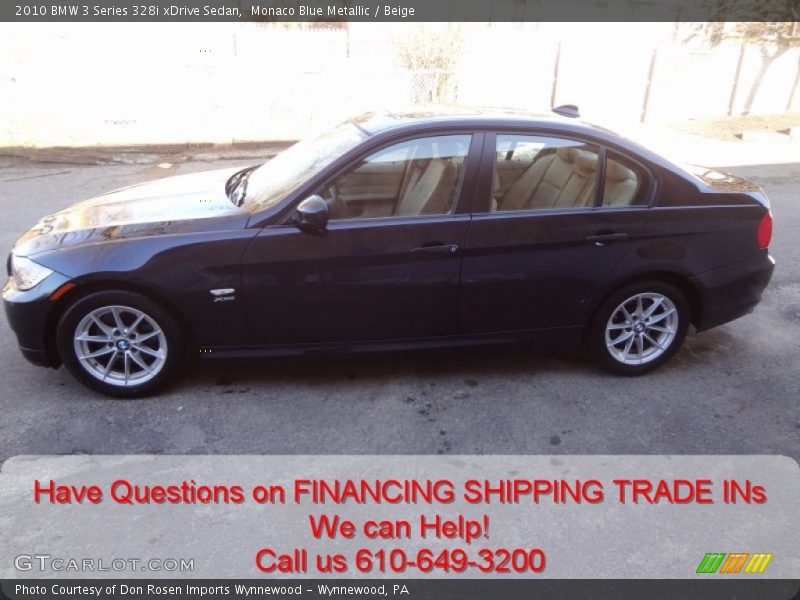 Monaco Blue Metallic / Beige 2010 BMW 3 Series 328i xDrive Sedan
