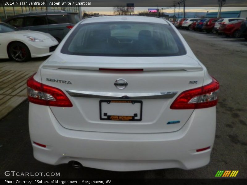 Aspen White / Charcoal 2014 Nissan Sentra SR