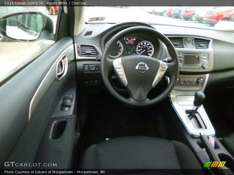 Aspen White / Charcoal 2014 Nissan Sentra SR
