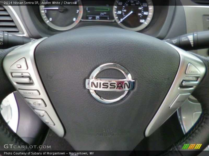 Aspen White / Charcoal 2014 Nissan Sentra SR