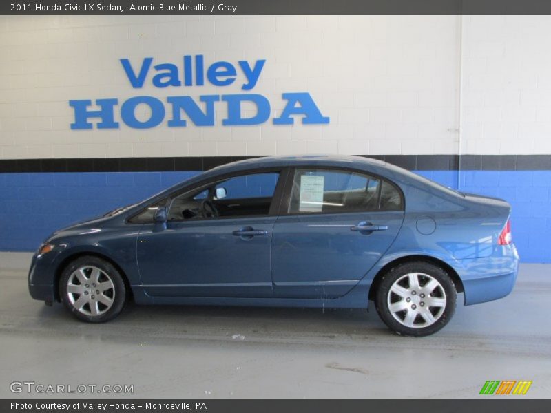 Atomic Blue Metallic / Gray 2011 Honda Civic LX Sedan