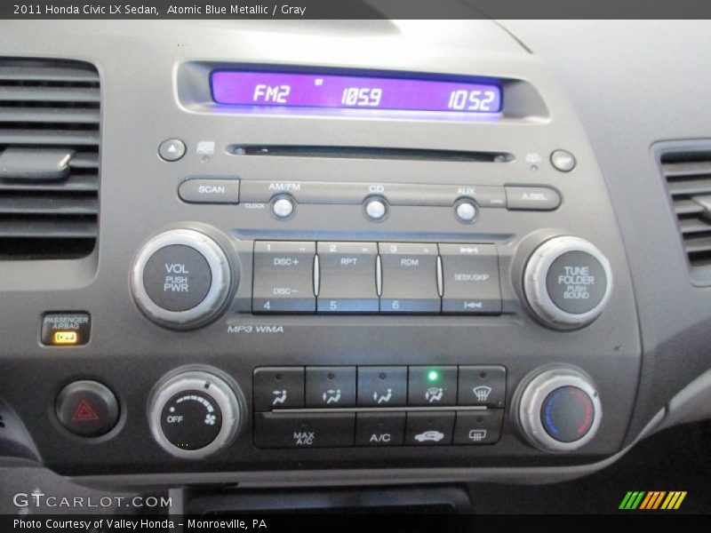 Atomic Blue Metallic / Gray 2011 Honda Civic LX Sedan