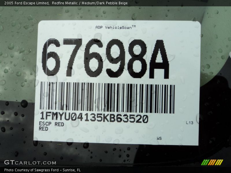 Redfire Metallic / Medium/Dark Pebble Beige 2005 Ford Escape Limited
