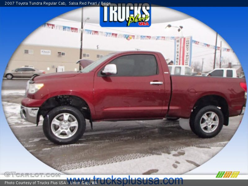 Salsa Red Pearl / Beige 2007 Toyota Tundra Regular Cab