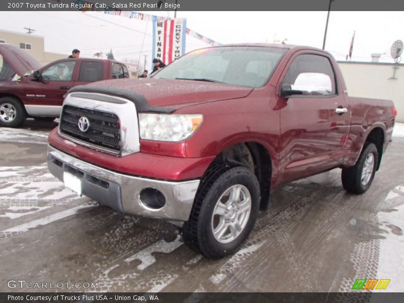 Salsa Red Pearl / Beige 2007 Toyota Tundra Regular Cab