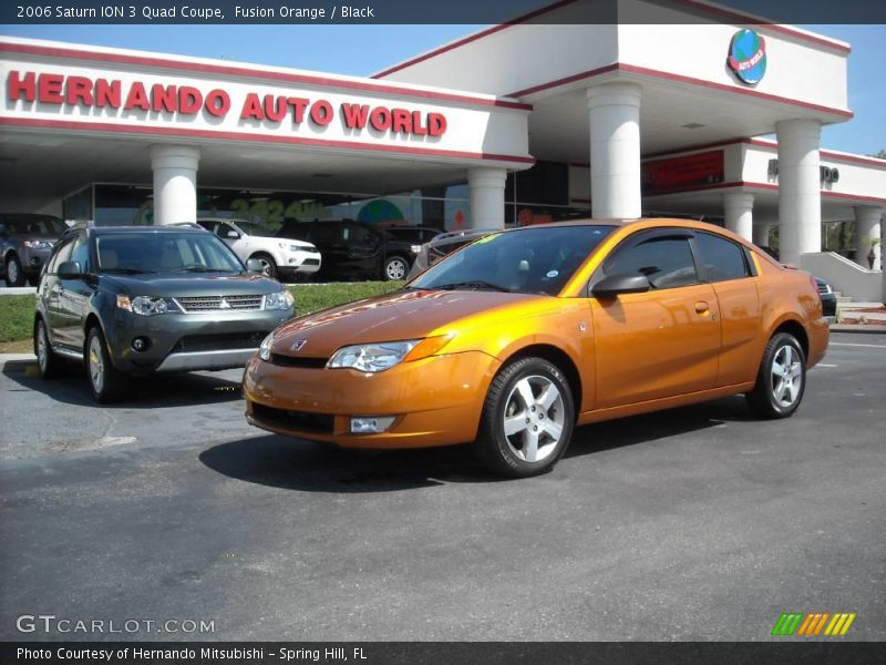 Fusion Orange / Black 2006 Saturn ION 3 Quad Coupe