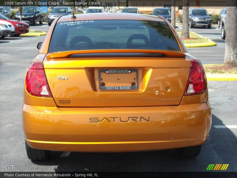 Fusion Orange / Black 2006 Saturn ION 3 Quad Coupe