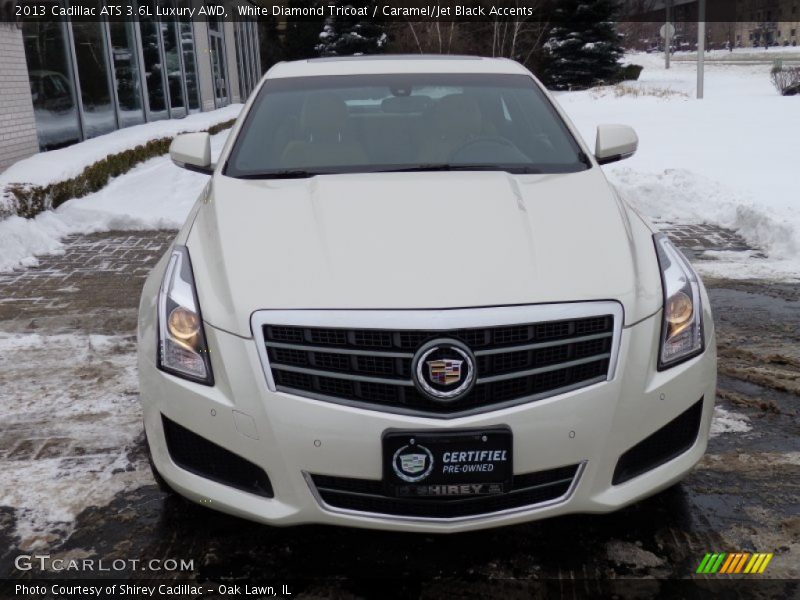 White Diamond Tricoat / Caramel/Jet Black Accents 2013 Cadillac ATS 3.6L Luxury AWD